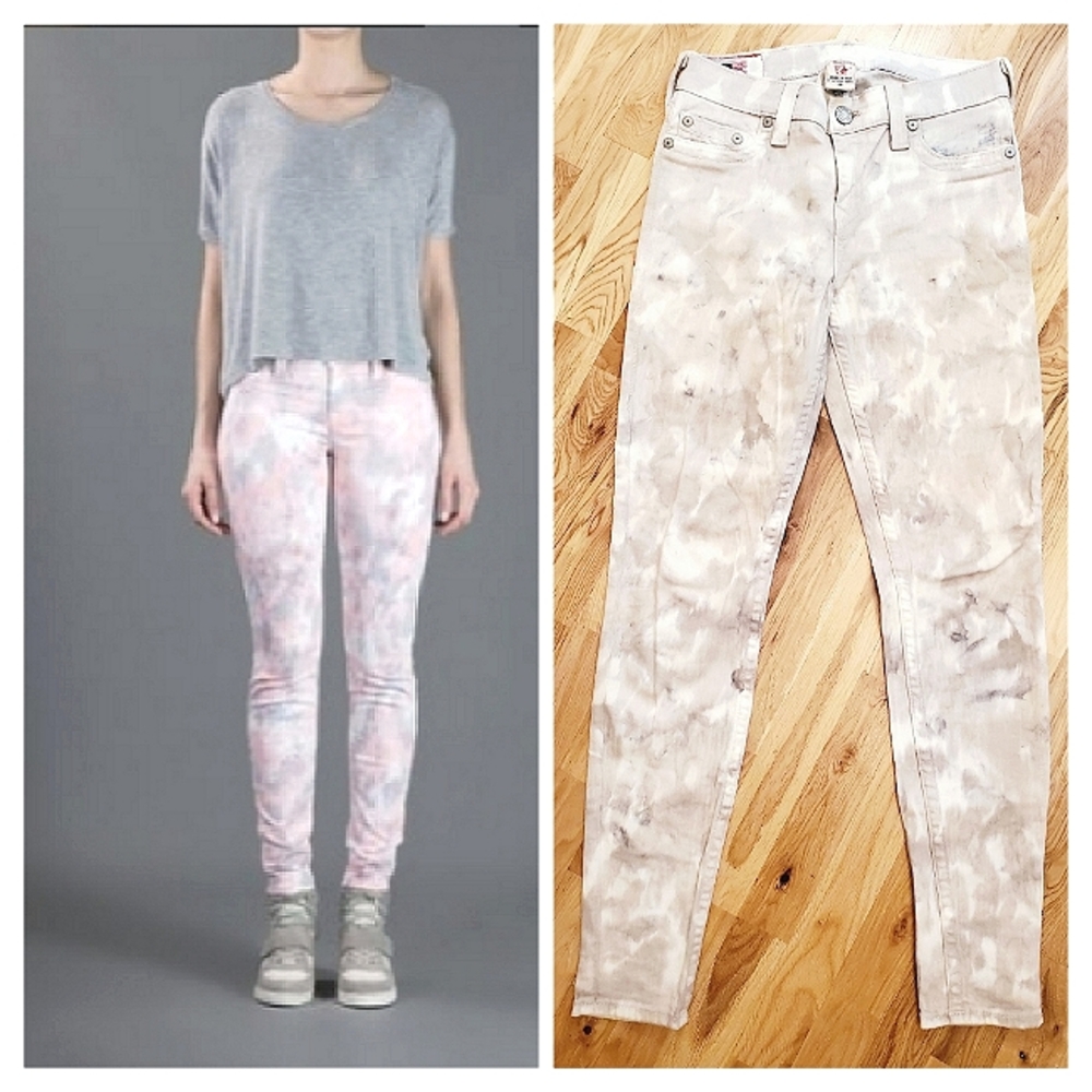 True Religion Tie Dye Watercolor Halle Jeans 29